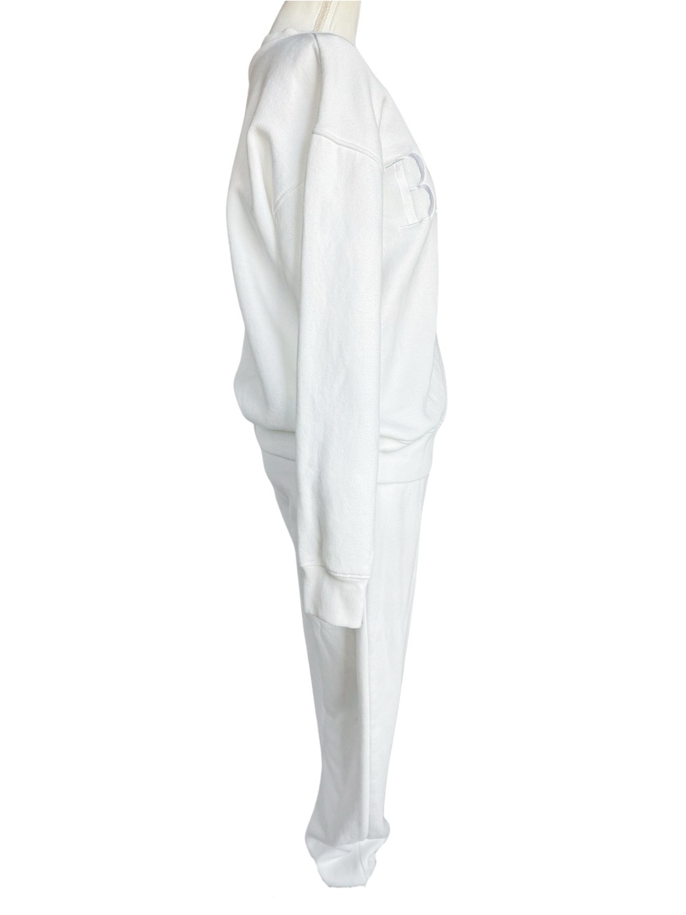 Six Stories Bride White Embroidered Sweatshirt Jogger Set Womens M Bridal Lounge - Picture 6 of 15